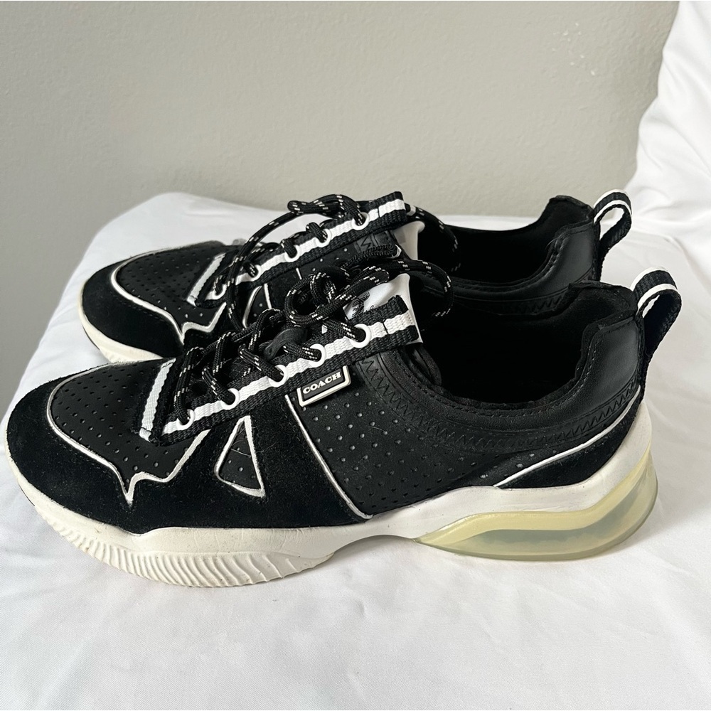 COACH- Citysole Neo Runner Black and White Lace Up Sneakers Size 7.5 - Picture 6 of 8